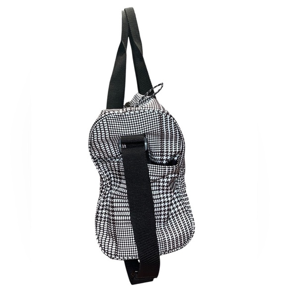 Lauren Ralph Lauren Houndstooth Travel Tote Black/White 16” x 11” x 7” - Picture 3 of 9